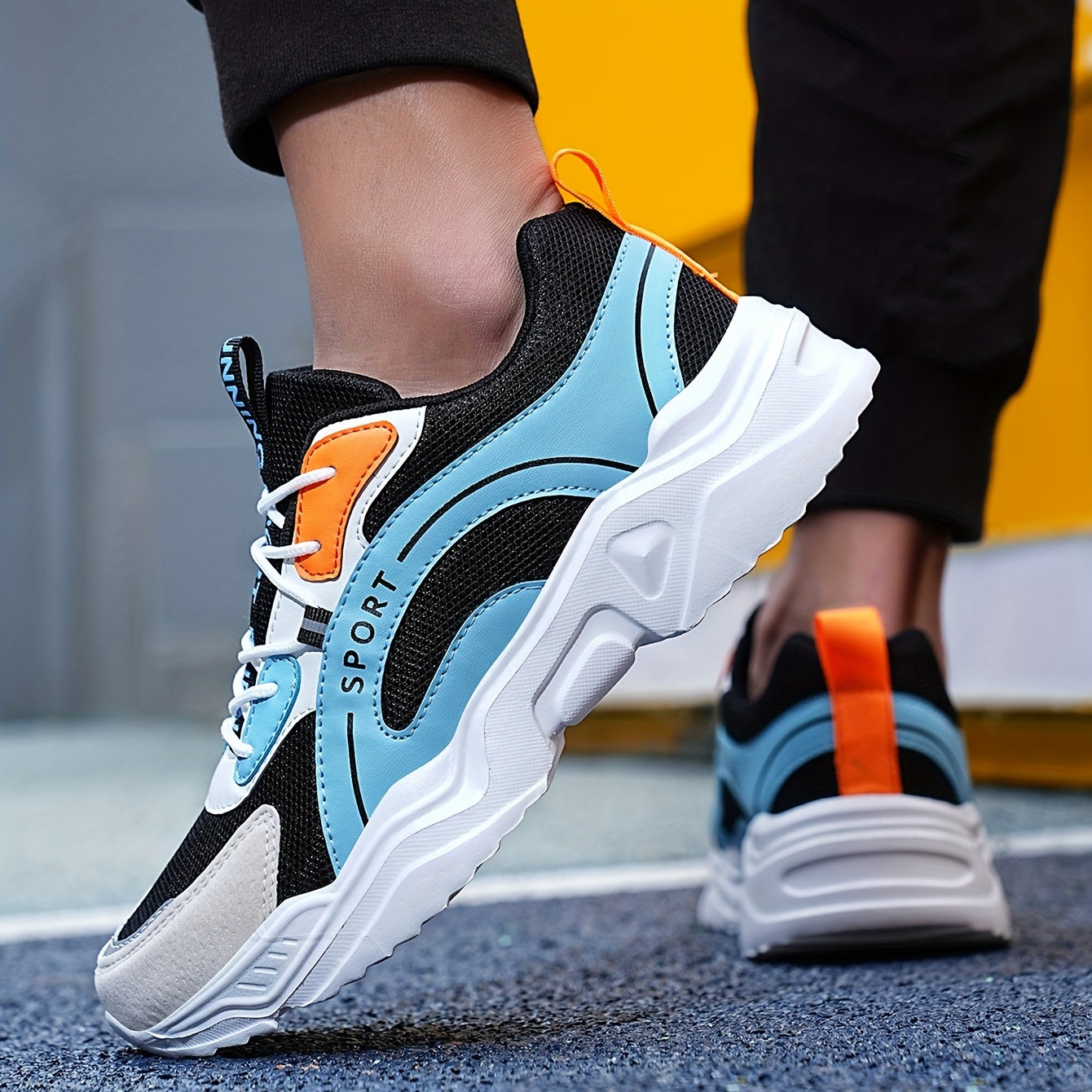 Men's Breathable Chunky Sneakers For Jogging Gym