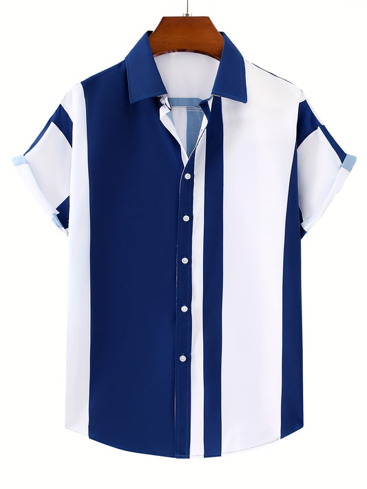 Men's Casual Short Sleeve Shirt for Summer Vacation Tops