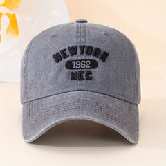 York 1962 Baseball Cap Vintage Embroidery Solid Sun Hat Unisex