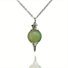 Soul Pendulum Roundness Healing Crystal Necklace Wire Wrapped