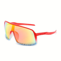 Men Colorful Large Frame Sports Glasses Windproof Outdoor Sunglasses