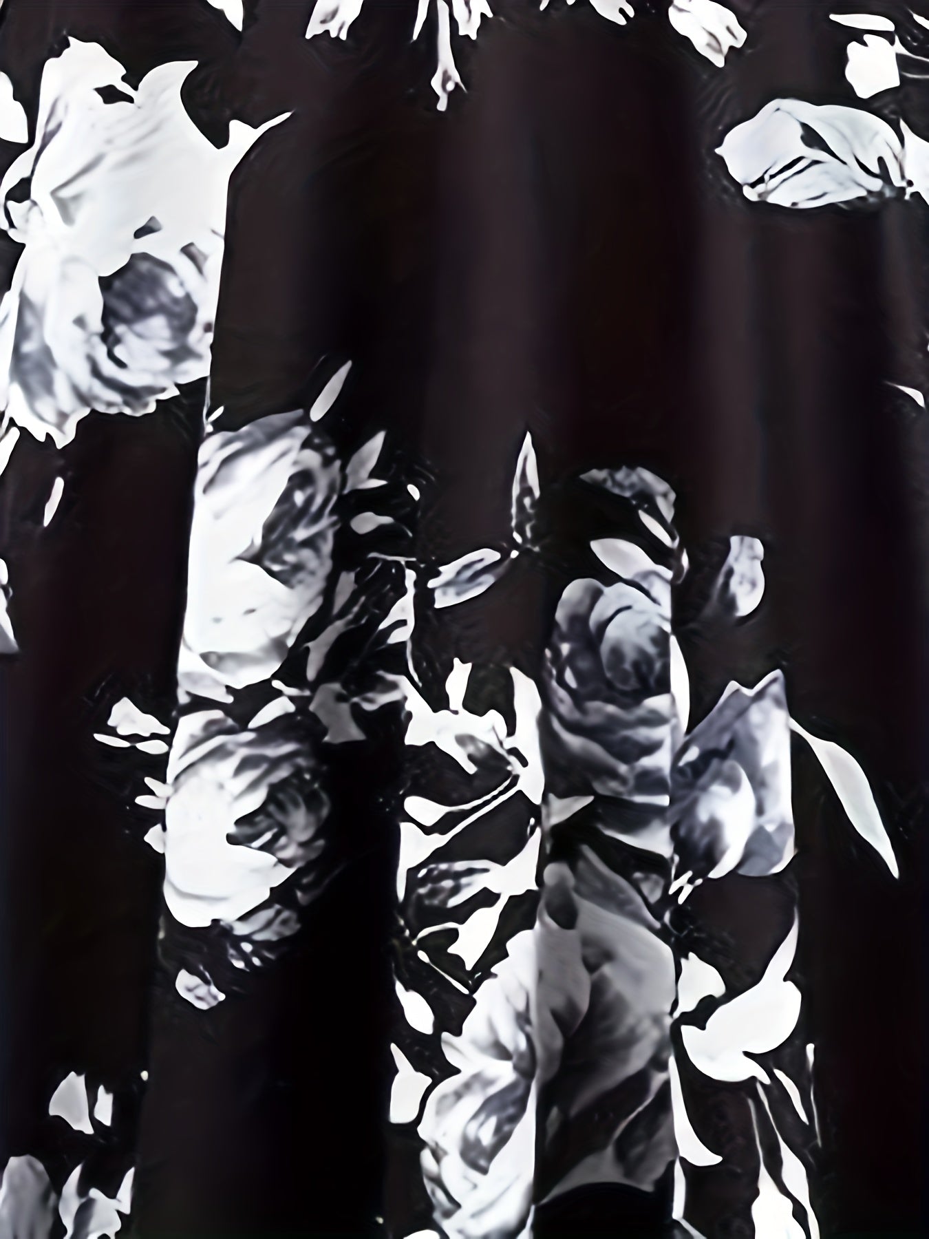 Floral Print Ruched Cap Sleeve V Neck A line Dress