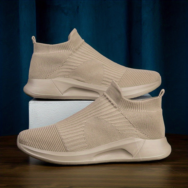Men's Breathable Slip-On Lace Knit Sneakers with Assorted Colors