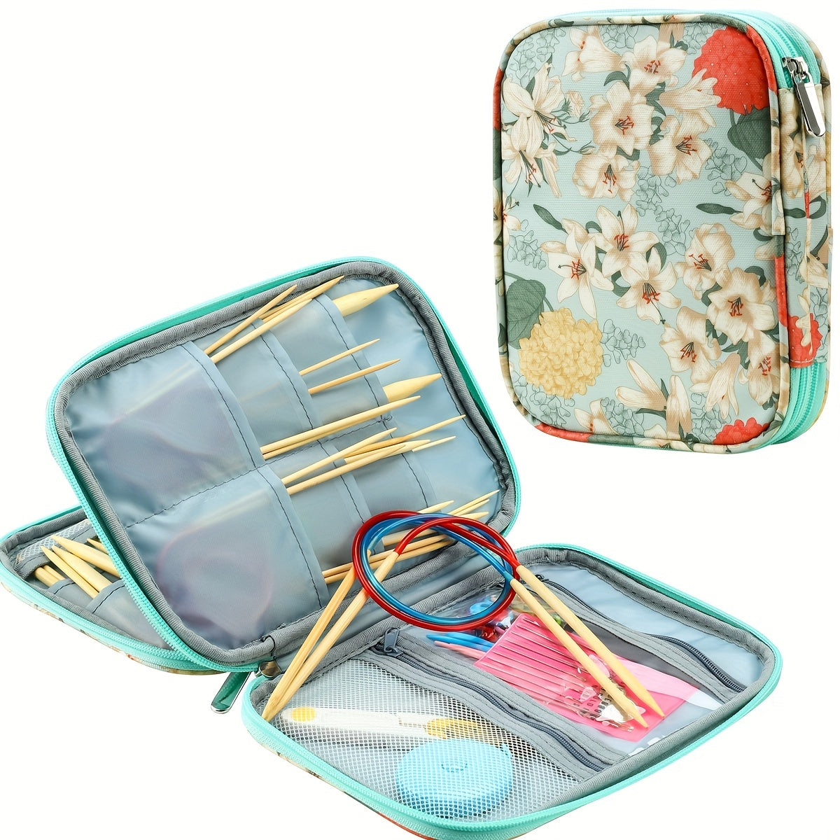 Knitting Bag Crochet Storage Tote DIY Tool Organizer Sweater Needle Circulation