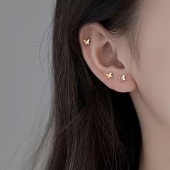 925 Silver Butterfly Stud Earrings Fairy Ear Bone Studs