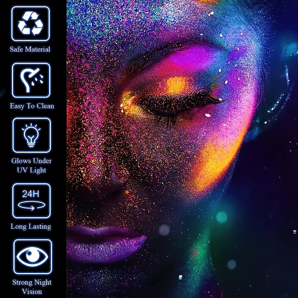 UV Body Paint Set 6 Tubes 10ml UV Neon Face & Body Paint
