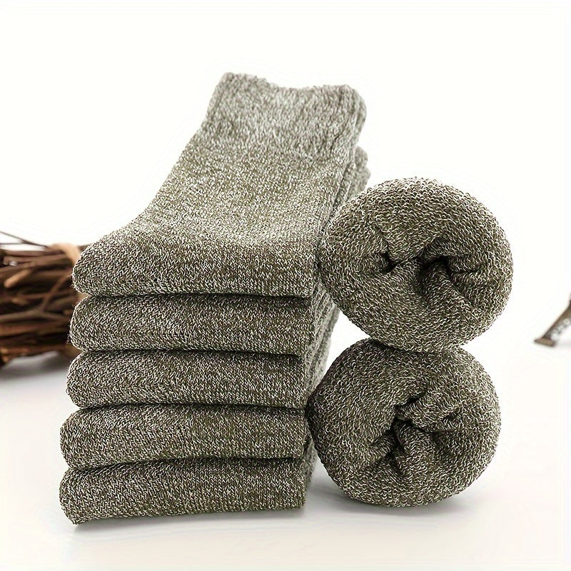5 Pairs Winter Warm Crew Socks for Men