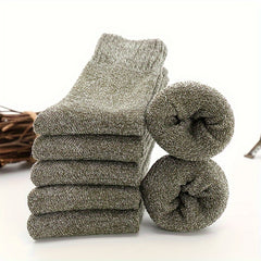 5 Pairs Winter Warm Crew Socks for Men