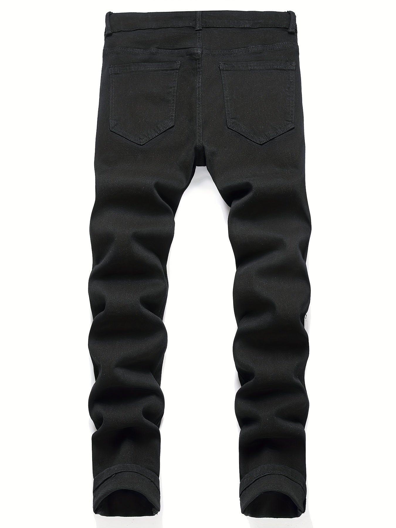 Letter Print Graphic Pattern Slim Fit Jeans Men's Casual Denim Pants