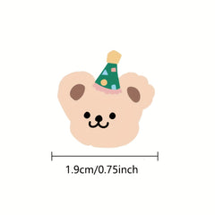 200pcs Bear Adhesive Tape Roll - Crafting Packaging Decor - Durable & Reliable
