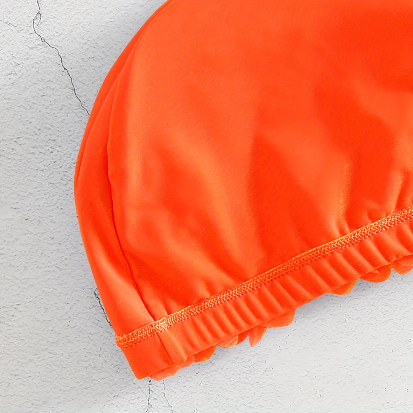 Orange 3D Flower Swim Hat for Women