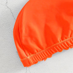 Orange 3D Flower Swim Hat for Women