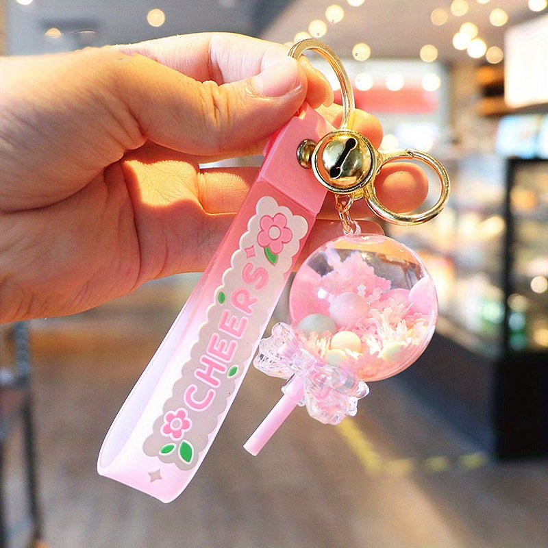 Acrylic Lollipop Drift Bottle Keychain For Men Couple Bag Pendant Key Chain