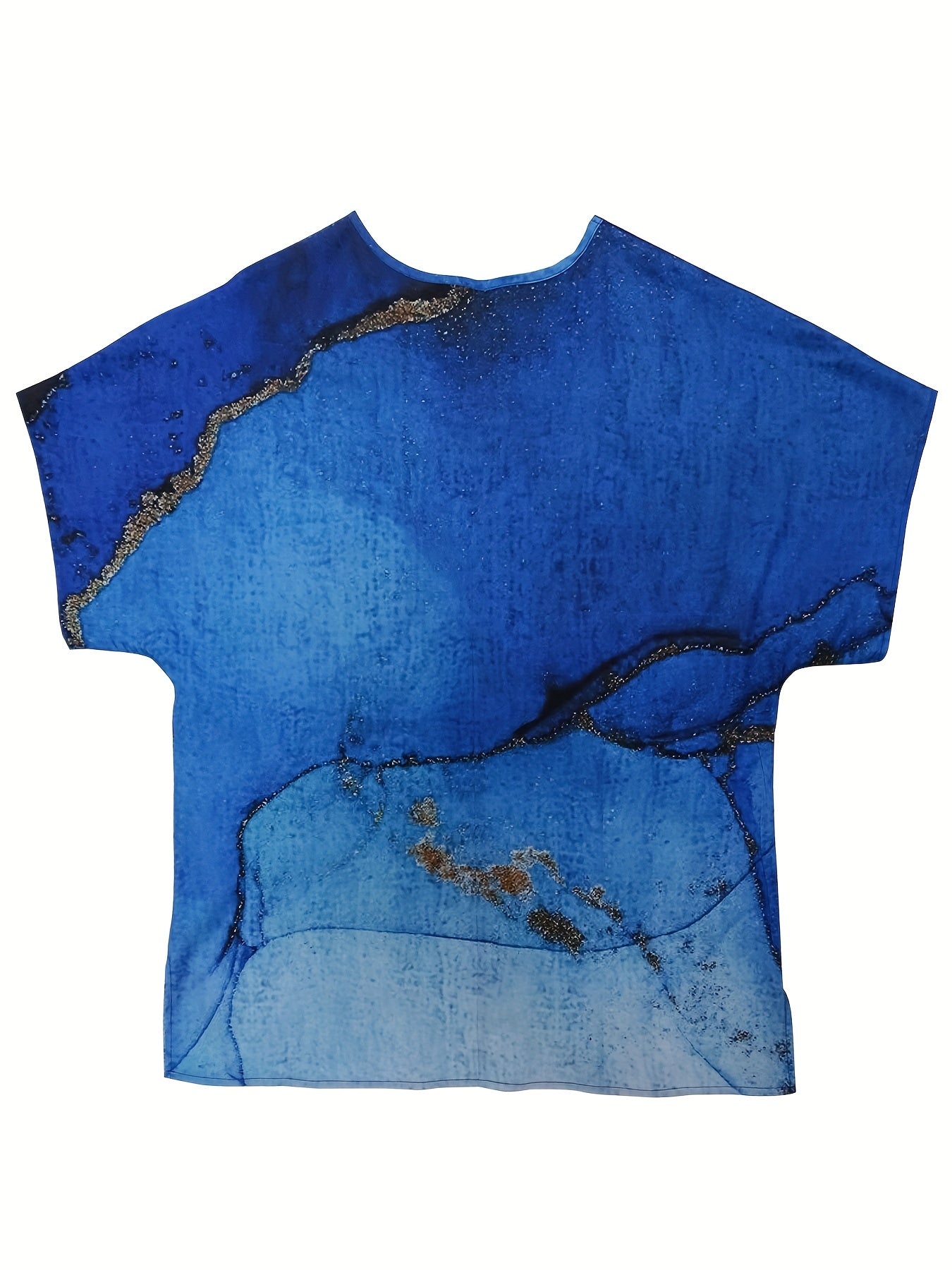  Casual Blouse Women's Plus Split Tie Dye Floral Print