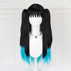 Gradient Double Layer Straight Wig Ponytail Cosplay Wig