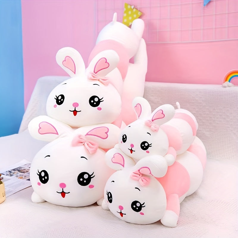 Pink Cartoon Rabbit Plush Pillow Soft Toy with Heart Ears