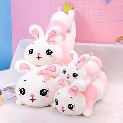 Pink Cartoon Rabbit Plush Pillow Soft Toy with Heart Ears