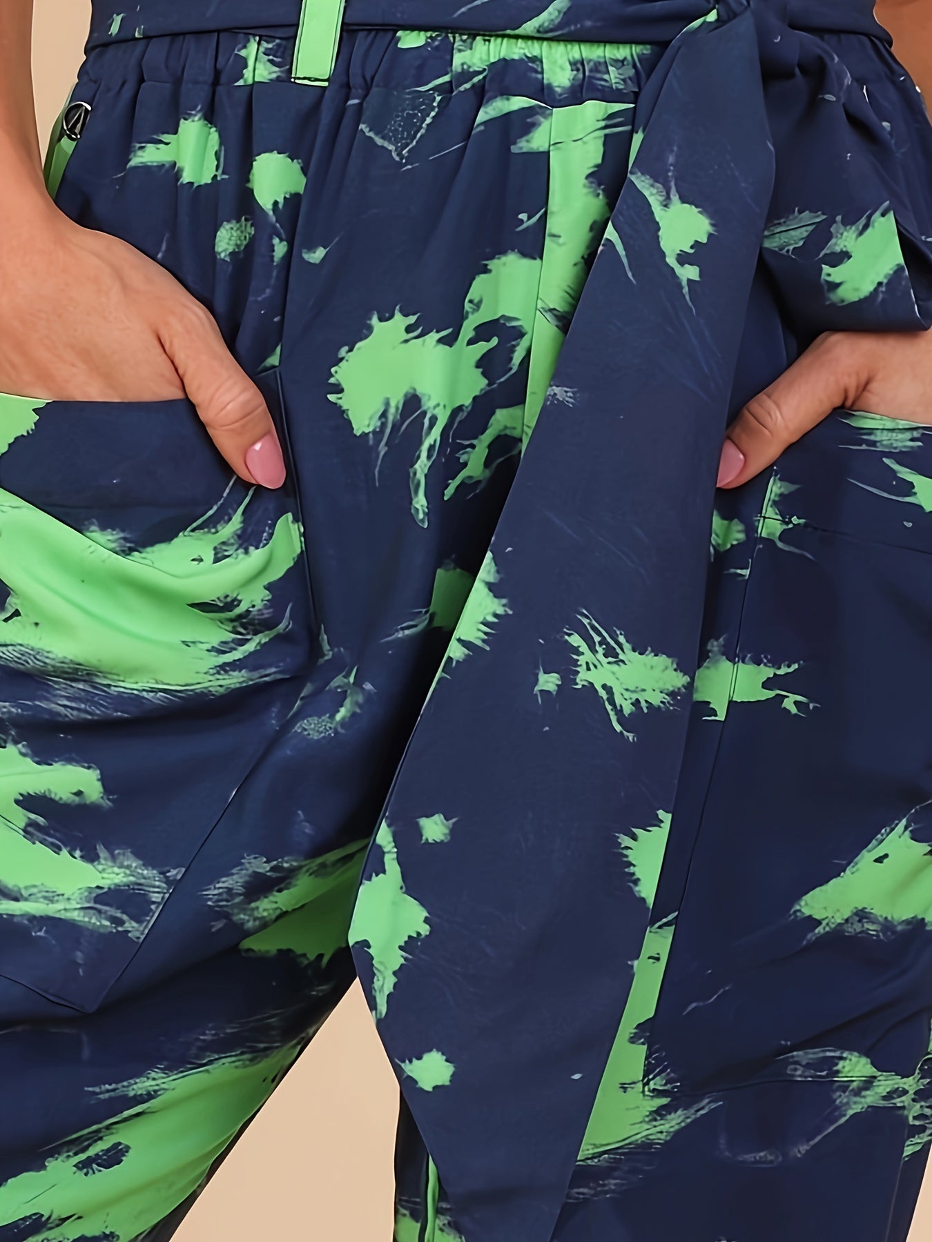 Women's Plus Painting Print High Rise Jogger Trousers