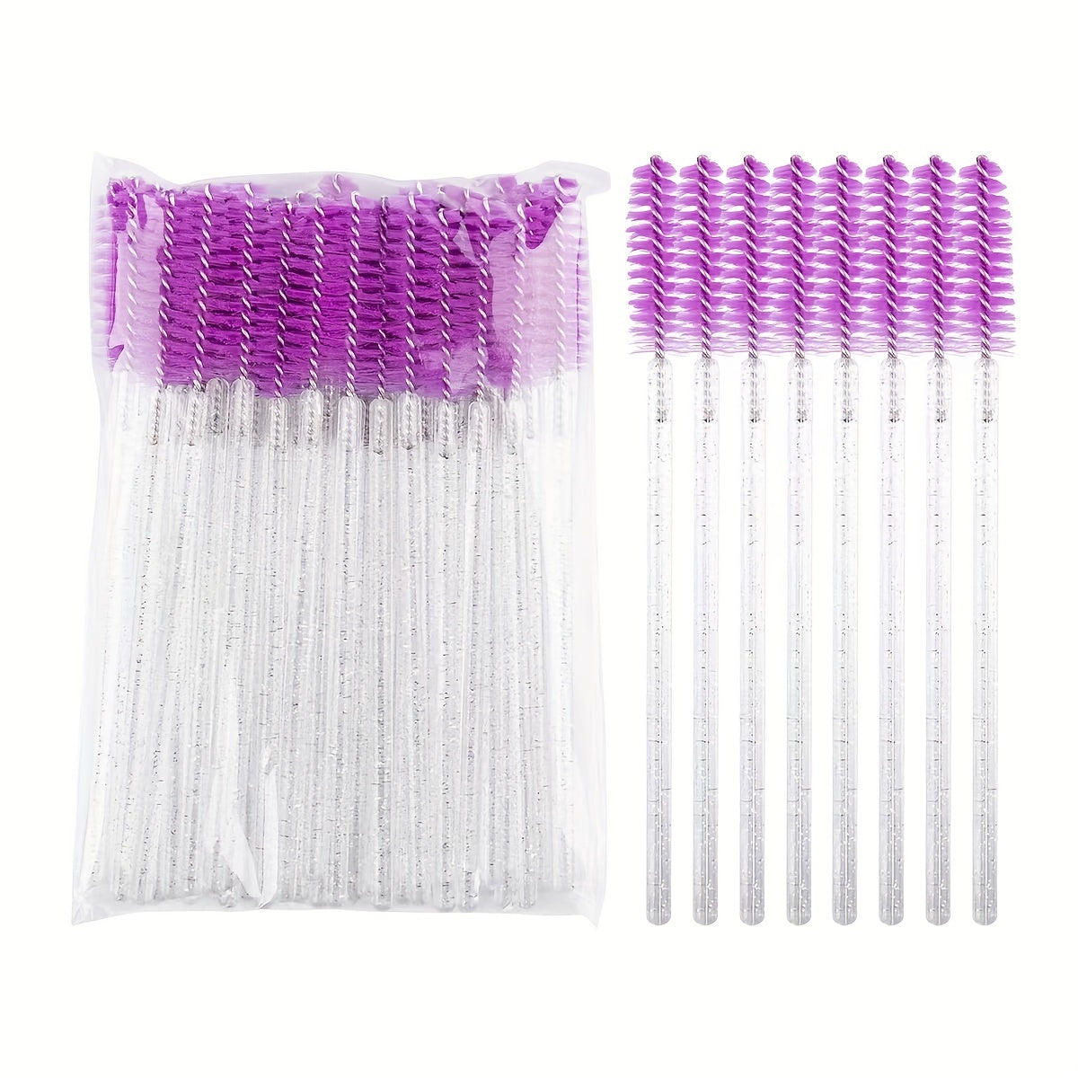 50pcs Eyelash Brushes Spiral Mascara Wands Makeup Applicator Kit