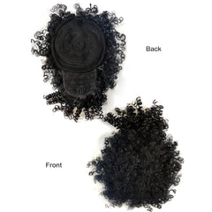 Kinky Curly Hair Afro Puff Ponytail with Bangs