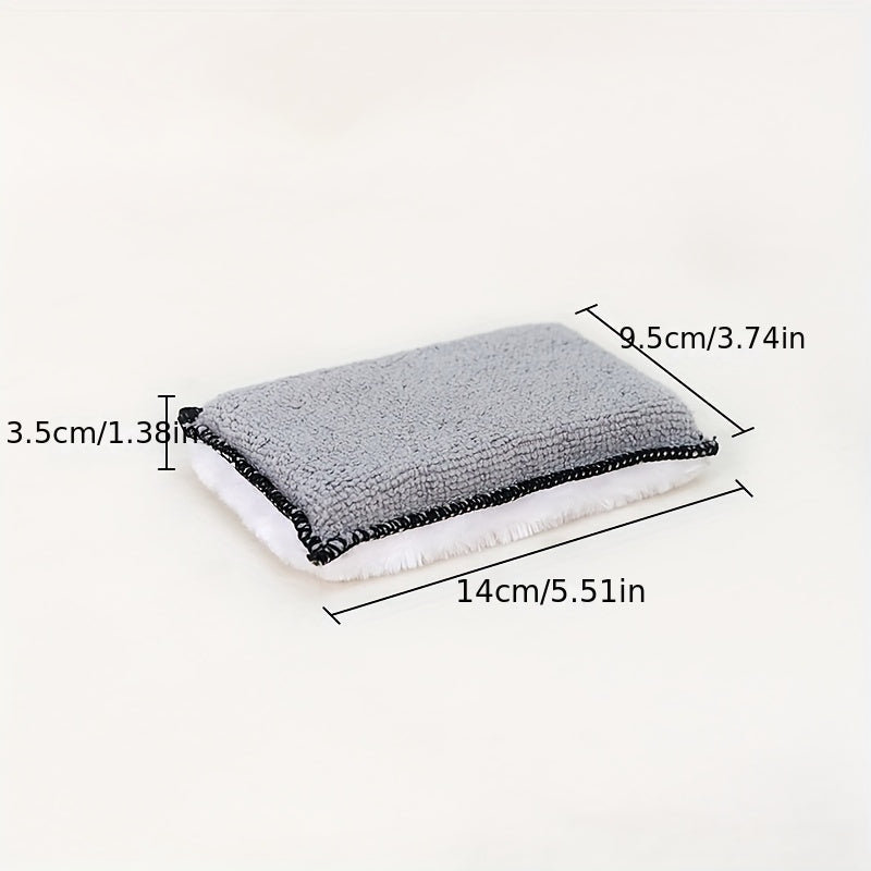 Car Interior Microfiber Sponge 6pcs Double Sided Stain Cleaning Scrub Sponge
