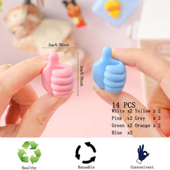 14pcs Self Adhesive Cable Organizer Clips Key Hook Holder