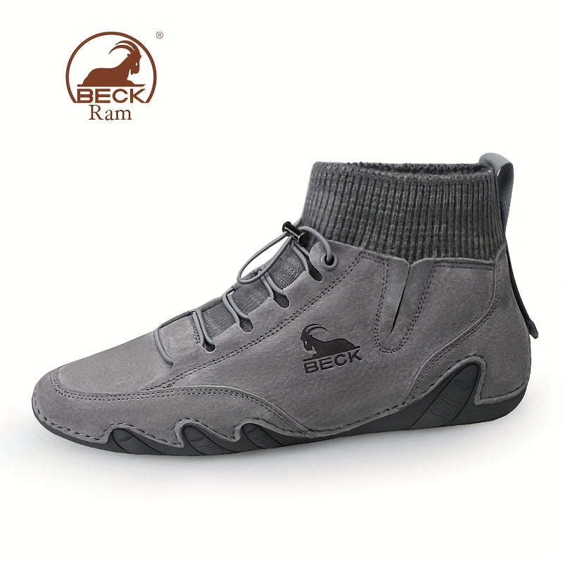 Men's No Tie Boots Casual Walking Shoes Ankle High Sock Shoes