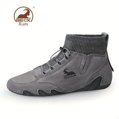 Men's No Tie Boots Casual Walking Shoes Ankle High Sock Shoes
