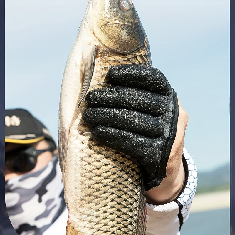 Anti slip Fishing Gloves Waterproof With Magnetic Release Clip