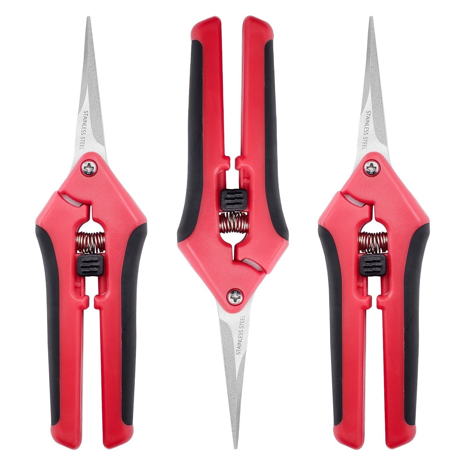 3pcs Pruning Shears Straight Blades Stainless Steel Pruning Scissors