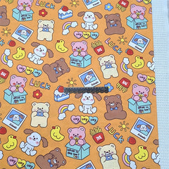 4pcs 9.8in Cartoon Pattern Cotton Squares DIY Quilting Fabric