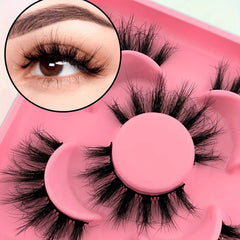 3 Pairs D Curling Fluffy Faux Mink False Eyelashes