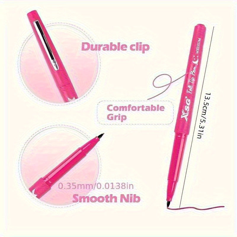 36 KING Ergonomic Gel Pens 0.35mm Fine Tip Bright Colors for Study Office Art