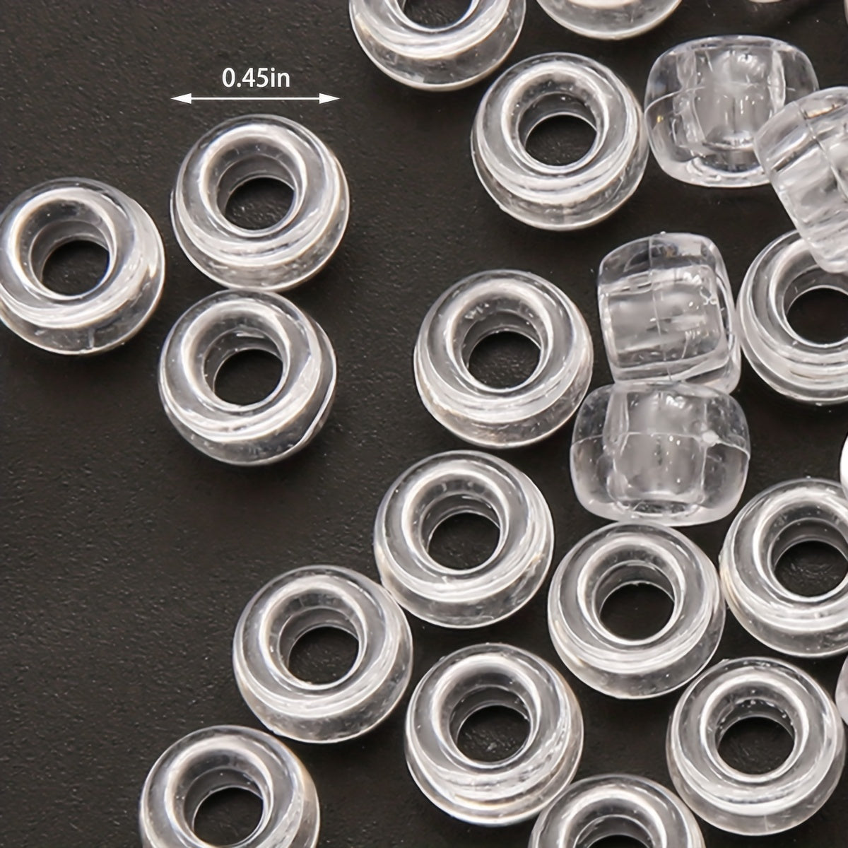 20pcs Clear Resin Hair Rings Metal Hair Clips for Braiding Dreadlock Rings