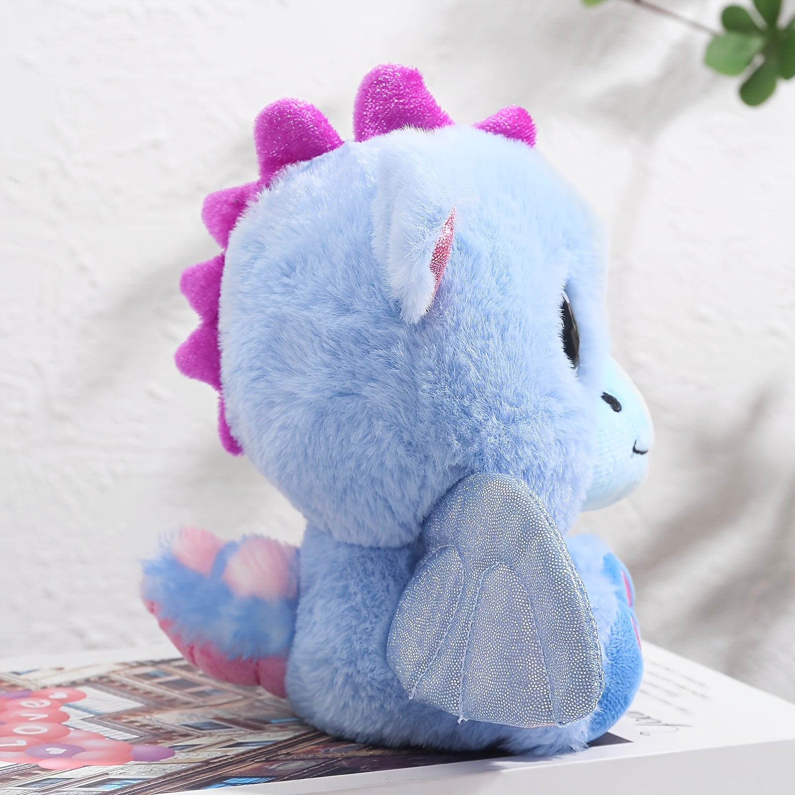 7 Inch Flying Dragon Plush Toy with Expressive Eyes Soft Polyester Fabric