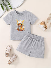 Toddler Kid Cartoon Print T shirt & Pants Set