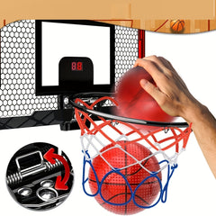 Kids Indoor Basketball Hoop Mini Hoop w/ Electronic Scoreboard & 2 Balls