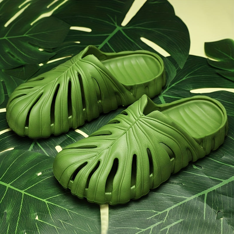 Men's Leaf Lightweight Non Slip Open Toe Slides