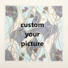 Custom Photo Print Square Scarf Lightweight Breathable Fabric Gift for Sister