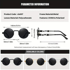 RoyalHot Round Metal Polarized Sunglasses