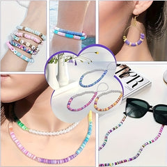 DIY Bracelet Making Kit 2400pcs Clay Bead Set Stone Beads Polymer Flat Beads
