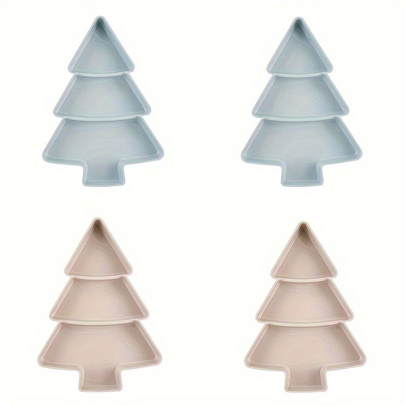 4pcs Christmas Tree Appetizer Tray for Home Office