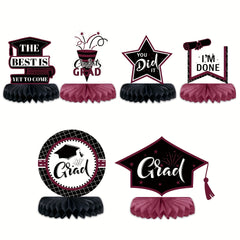 Graduation Season Doctoral Cap Honeycomb Ornaments Desktop Decoration Set