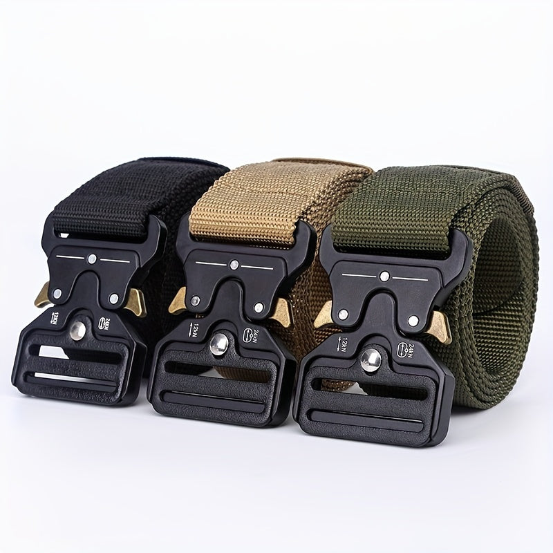21inch Men's Nylon Tactical Belt Quick Release Buckle Elastic Stretch Canvas Web