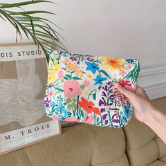 Floral Makeup Bag With Zipper Cosmetic Bags Flower Pattern Travel Pouch