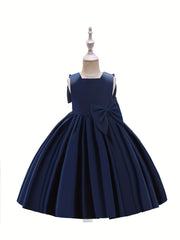 Flower Girl Dress with Big Bow Front and Back for Gorgeous Look