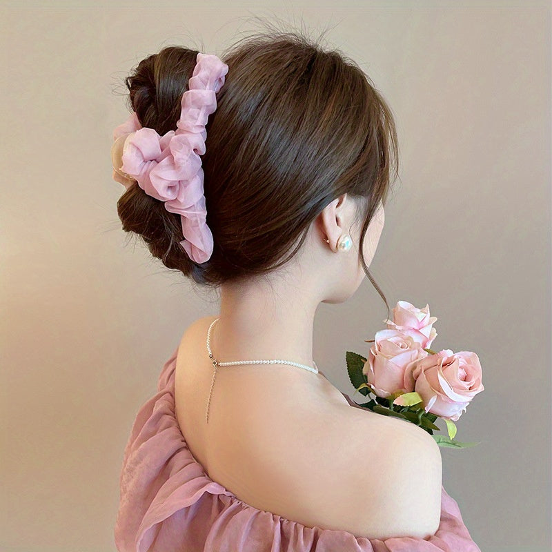 Mesh Hair Claw Headwear Women Large Hair Clip