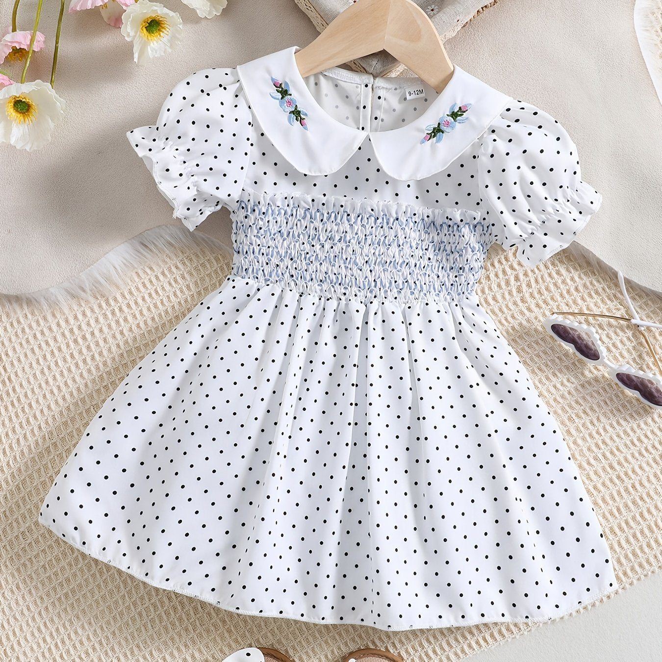 Polka Dot Puff Sleeve Dress for Girls
