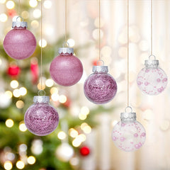 6pcs Pink Christmas Tree Decorative Balls Party Decoration Supplies
