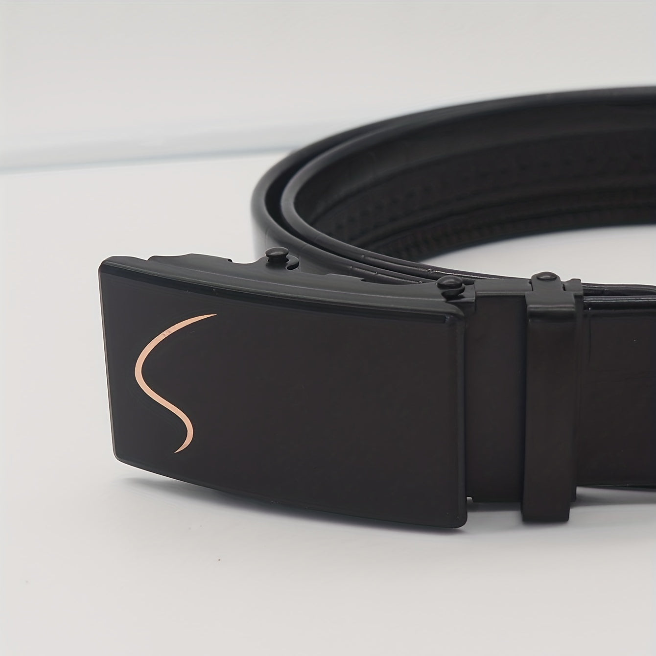 Men's S Pattern PU Casual Business Belt
